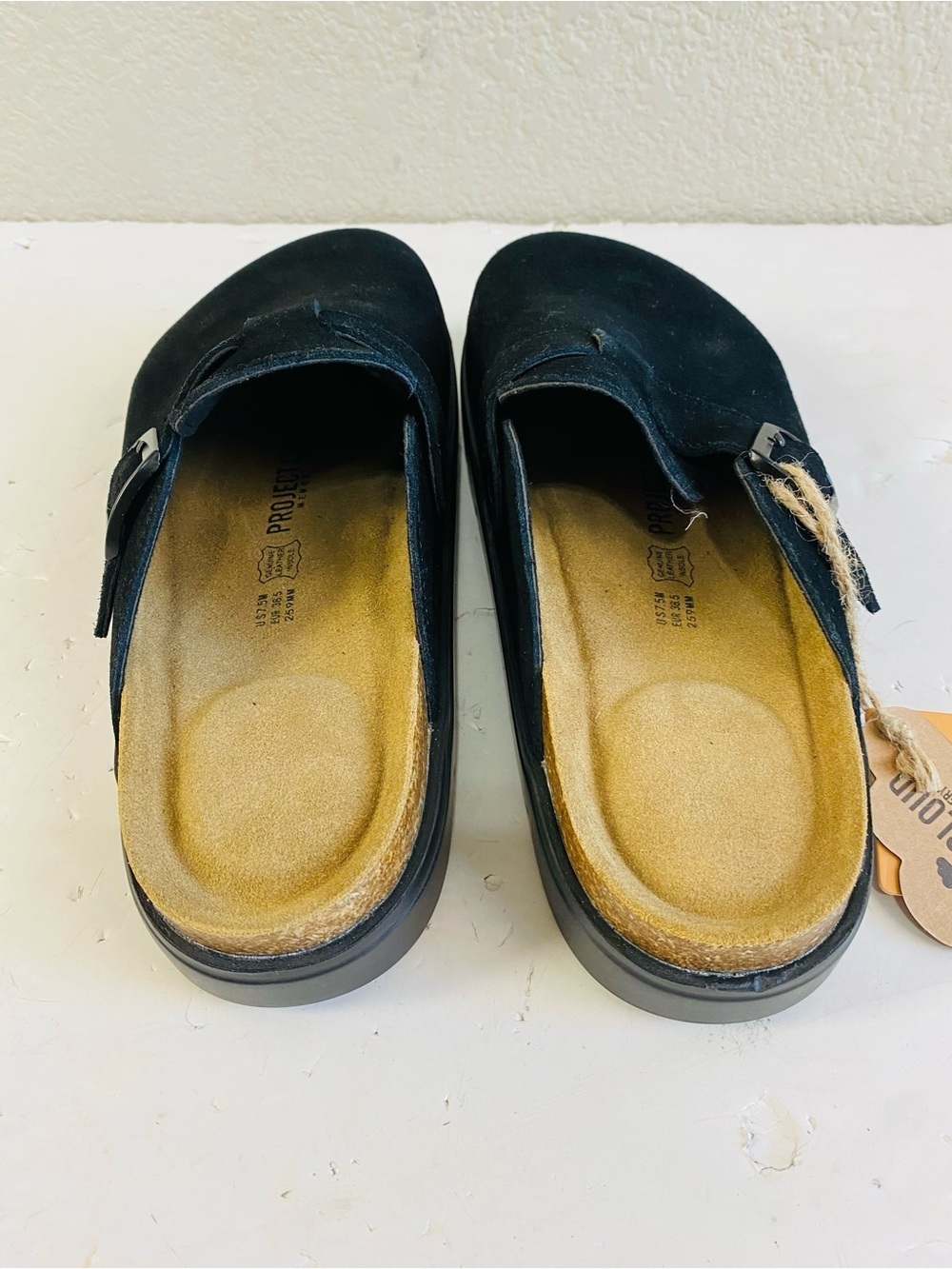 Project Cloud Black Suede Chunky Clog Size 7.5 - Picture 4 of 6